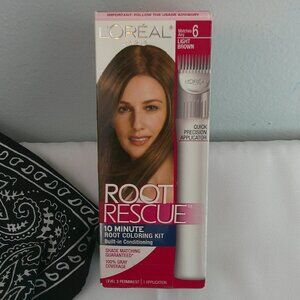 NIB L'Oreal Paris Root Rescue 10 Minute Root Hair Coloring Kit, 6 Light Brown